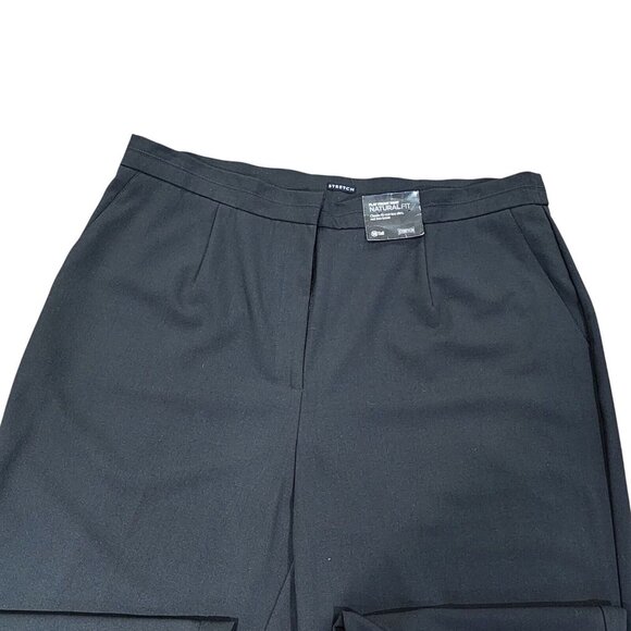 Avenue Womens Plus Size Black Pants Flat Front Straight Leg Stretch Waist 18Tall - Picture 14 of 16